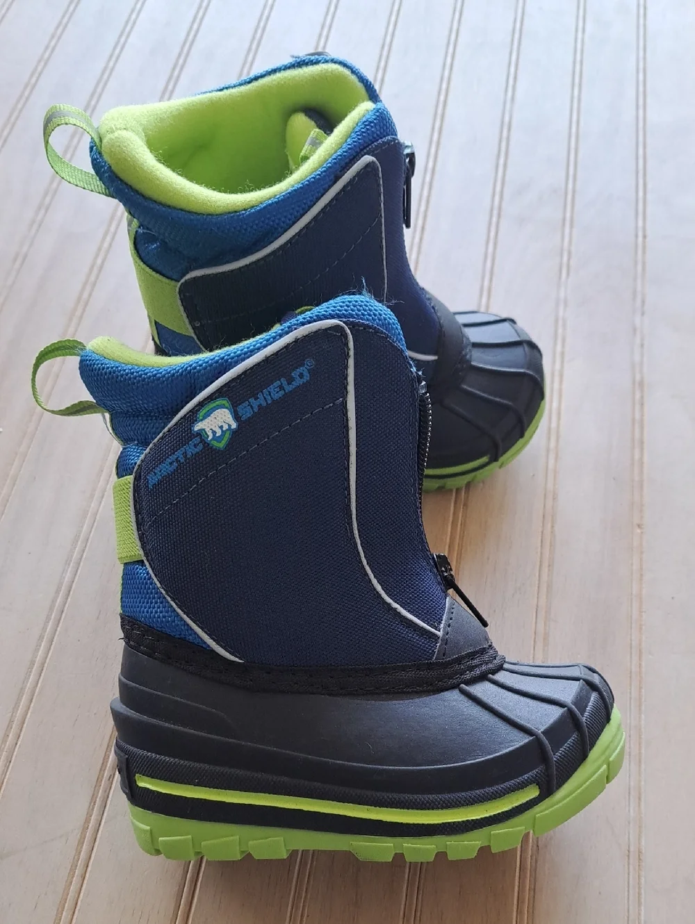 Arctic Shield Insulated Winter Snow Boots Toddler Boys Blue Green Zip Boots
